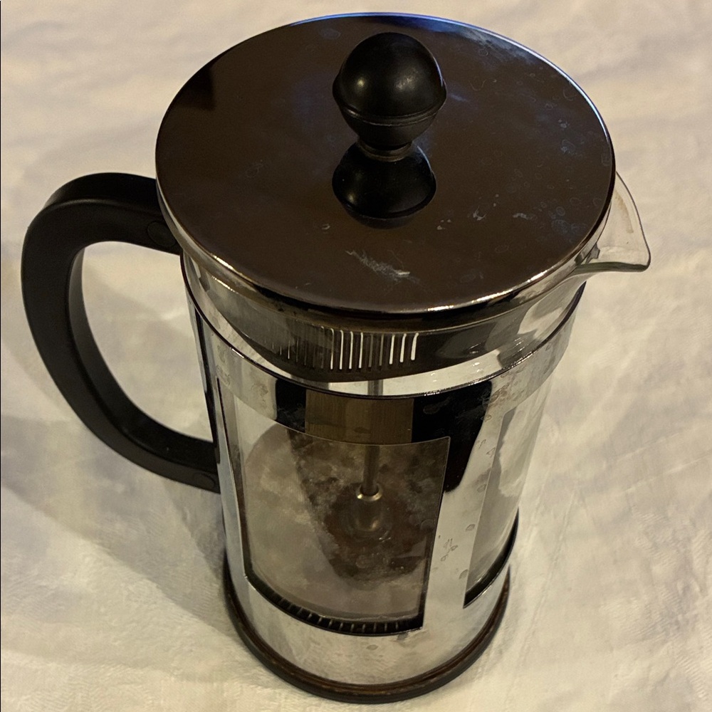 Bodum Chrome and Black French Press Used for a Week in VRBO For Guests Like Nee